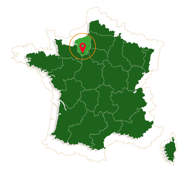 Zone d'intervention MIRAUX PAYSAGISTE 27 (Eure)